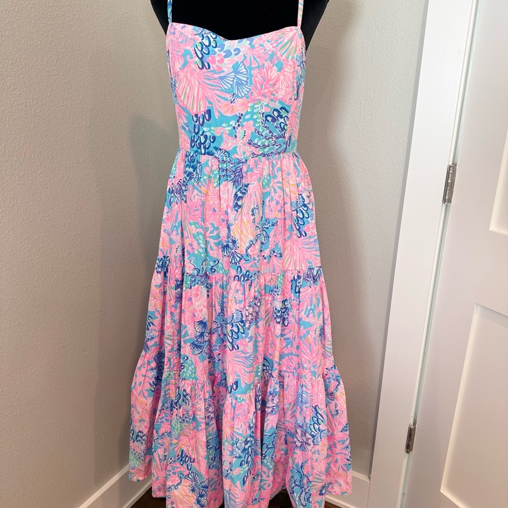 Lilly Pulitzer Pink and Blue Floral Kids Dress